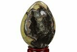Septarian Dragon Egg Geode - Black Crystals #123039-1